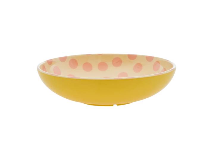 RICE Rice saladeschaal melamine Ø29,9 cm Pink dots-yellow