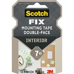 Scotch FIXTM doppelseitiges Klebeband INTERIOR 19,0 mm x 1,5 m