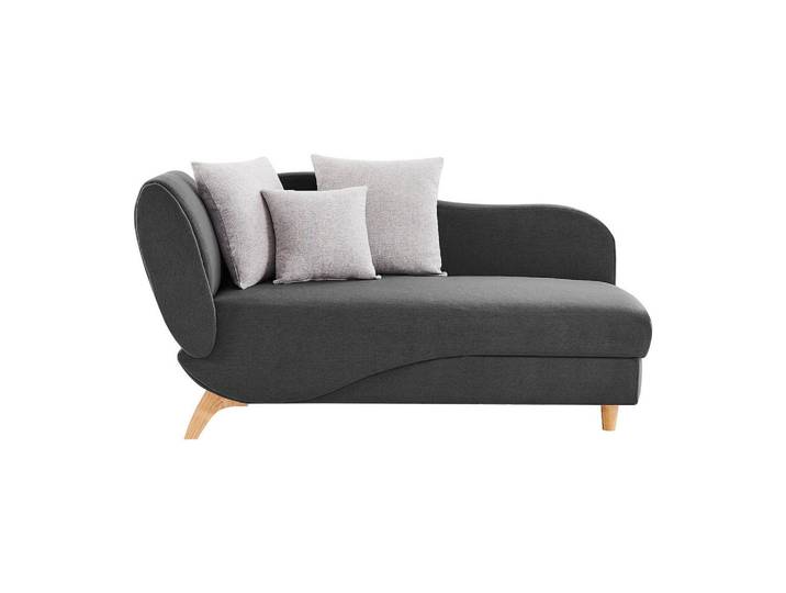 Vente-Unique Recamiere mit Schlaffunktion - 1 Person - stoff - anthrazitgrau Penelope, Anthrazit, Holz, Uni, 160x81x80 cm, Wohnzimmer, Sofas & Couches, Sofas, Recamieren