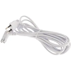 2x Niwotron Netzleitung Eurostecker gewinkelt (3 m), Stromkabel, Weiss
