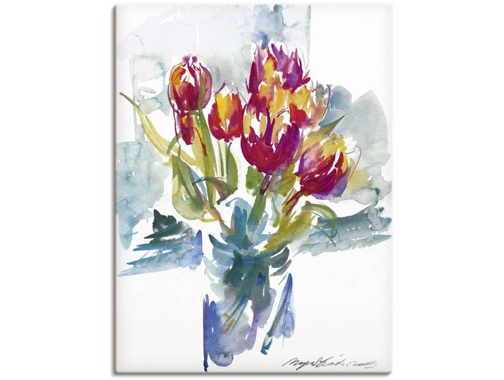 Leinwandbild ARTLAND Blumenstrauss I , bunt (farbe bild(er): bunt), B:60cm H:80cm, Bilder, Leinwandbild, auf Holzrahmen gespannt