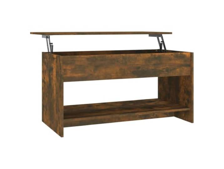 Tmriohed Couchtisch Höhenverstellbar Räuchereiche 102x50x52.5 cm Höhenanpassbare Platte für Arbeiten im Wohnzimmer inklusive verborgenem Staufach zur ordentlichen Aufbewahrung.