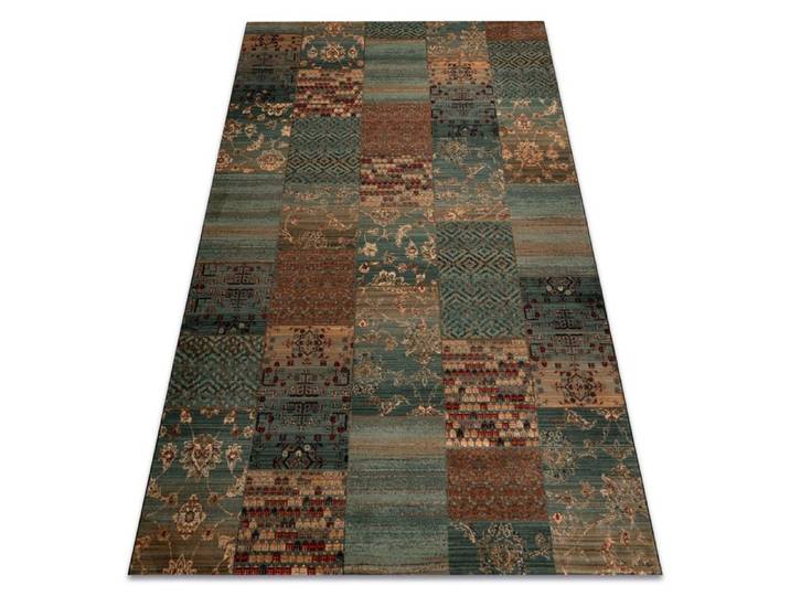 Tapis en laine KASHQAI 4327 400 Patchwork vert - 200x300 cm