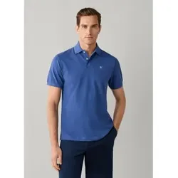 Hackett London für Herren. HM5600203 Blaues Polohemd in Slim-Fit-Passform mit Logo (L), Lässig, Baumwolle, Klassisch, Kurzarm