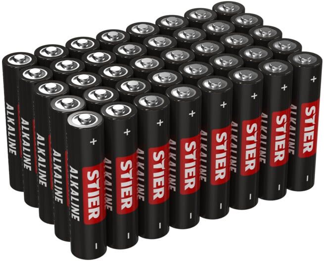 STIER Boîte de 40 piles alcalines Micro AAA LR03 1,5V 40x (905161)