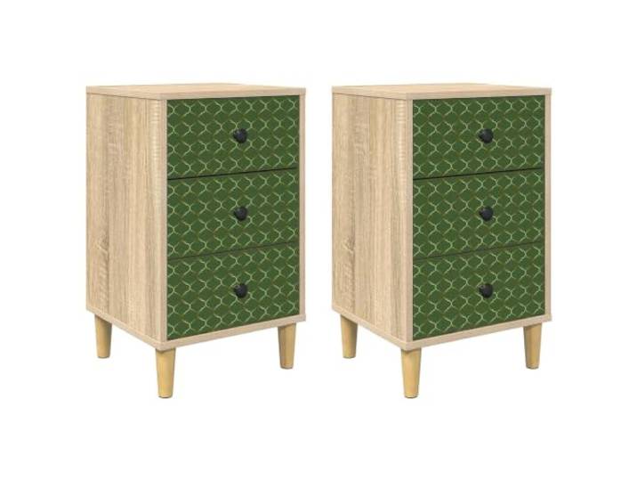 PUGYNBK Nachttisch Sonoma Eiche 36 x 33 x 60 cm Robustes Holz, große Lagerung, modernes Design, Reinigung mit trockenem Tuch