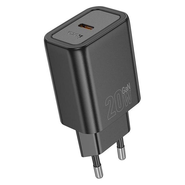 Hoco Adapter N60 Gentle single port PD20W charger(EU) Black (20 W, 1 Port) (58958618)