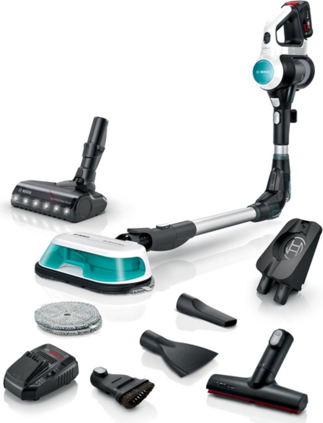 Bosch BKS71HYG1, 2-in-1-Stabstaubsauger, Beutellos, Schwarz, Weiß, Trocken&Nass, HEPA, Filterung