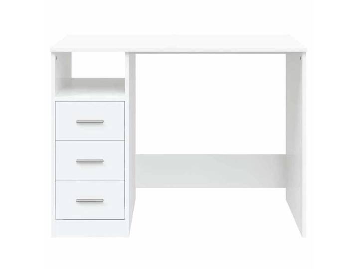 Magnifique Blanc Table de travail - Bureau avec tiroirs Blanc 102x50x76 cm - Bois d'ingénierie - Cadre durable &&50098