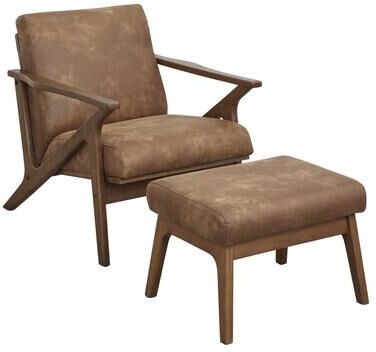Simple Living Bianca Camel Brown Chair & Ottoman Set