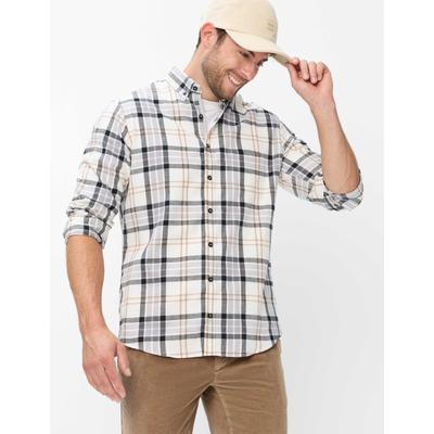Businesshemd BRAX "Style DANIEL", Herren, Gr. XL, Normalgrößen, weiß, Web, 100% Baumwolle, Hemden