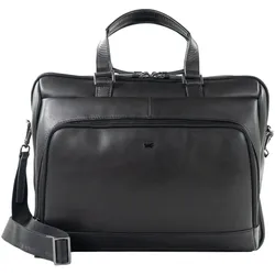 Braun Büffel TOBI black, Notebooktasche, Schwarz, Grau