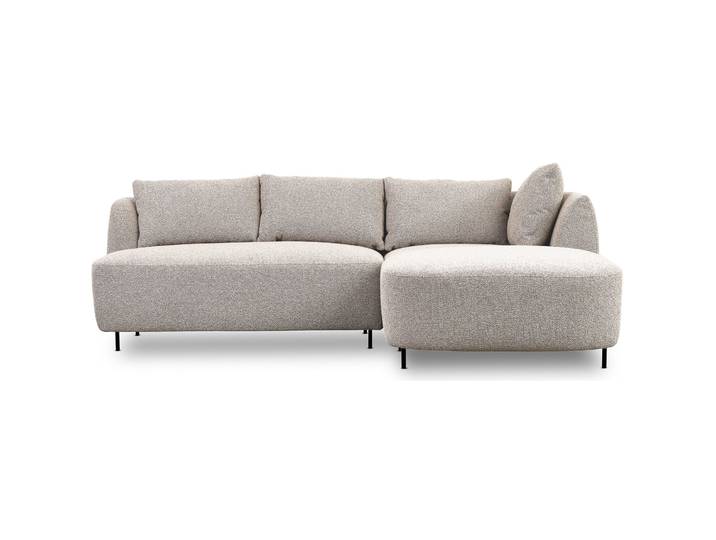 Modulares Ecksofa Lanomi, L-förmig, rechtsseitig, grau-beige