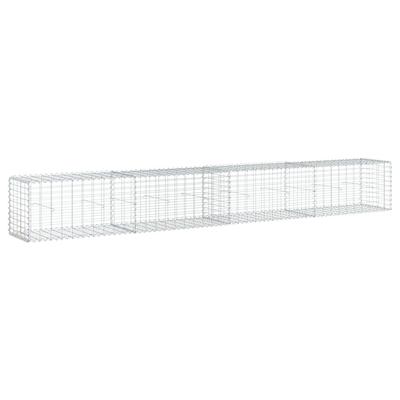 vidaXL Gabionenkorb mit Deckel 400x50x50 cm Verzinktes Eisen