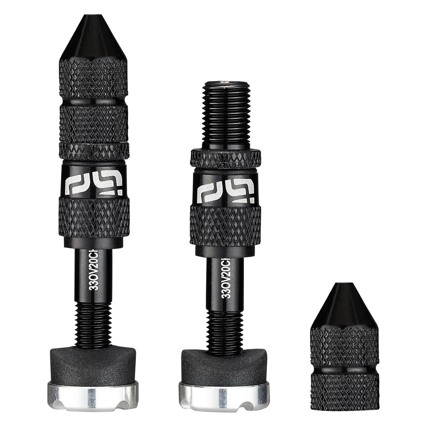 e*13 Quick Fill Tubeless Schrader Ventile, 23-31mm Felgentiefe, 2 Stk., black (TR2UNA-133)