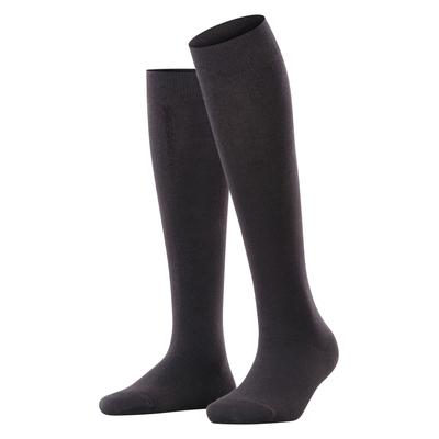 Kniestrümpfe ESPRIT "Basic Pure", Damen, Gr. 35-38, schwarz, Baumwollmischung, unifarben, normal, Socken Kniestrümpfe, blickdicht, unifarbenes Basic-Design, geripptes Bündchen