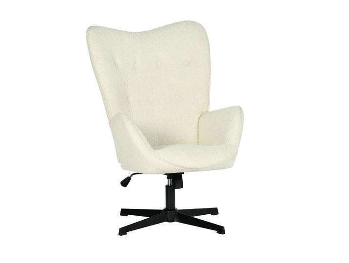 Meubles Cosy : fauteuil de bureau pivotant et réglable avec accoudoirs\, revêtu de chenille beige – FUCHS
