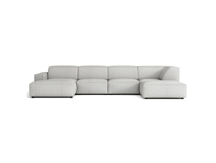 Selsey Wohnlandschaft Sellmo 366 cm, Hellgrau, Kunststoff, Ottomane rechts, 370x70x184 cm, Wohnzimmer, Sofas & Couches, Wohnlandschaften, Wohnlandschaften in U-Form