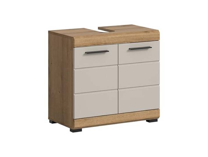 xonox.home - Waschbeckenunterschrank Scout 60x56x34 cm in Evoak Oak und Kaschmir matt - Badmöbel Badschrank Unterschrank Badezimmer - erstklassige Qualität robust und langlebig einfache Montage