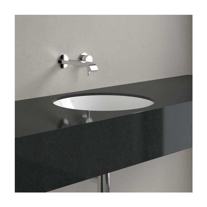 Villeroy und Boch Architectura Unterbauwaschbecken 5A7545R1 Ø 40cm, Weiß Alpin CeramicPlus, mit Überlauf, Außenseite nicht glasiert