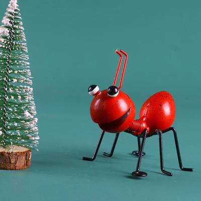Uplift Treasures Metal Ant Wall Decor Garden Sculpture Art Set red 4pcs