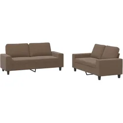 vidaXL 2-tlg. Sofagarnitur Braun Stoff