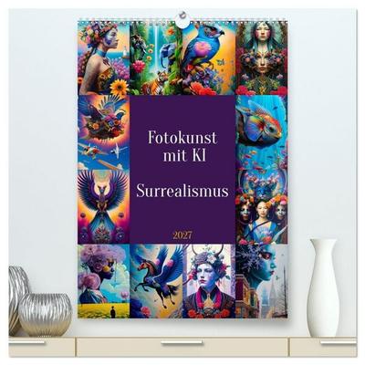 Fotokunst mit KI - Surrealismus (hochwertiger Premium Wandkalender 2027 DIN A2 hoch), Kunstdruck in Hochglanz