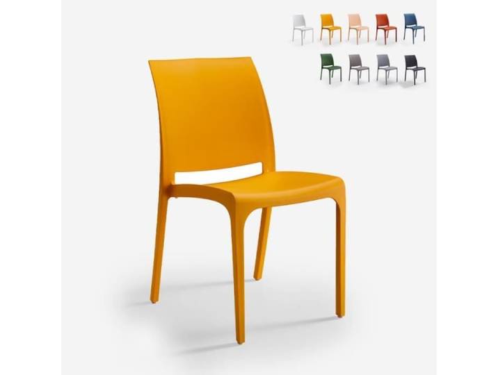 Chaise empilable pour bar restaurant jardin extérieur intérieur Volga BICA - Orange