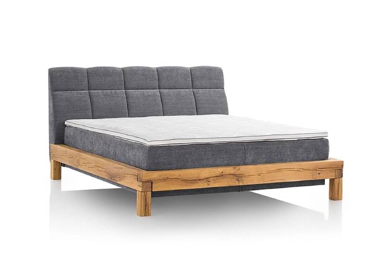 Boxspringbett ASPEN grau anthrazit 160x200cm halbfest