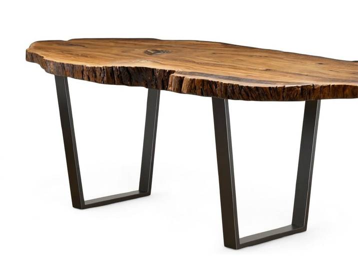 JVmoebel Esstisch Esstisch Massivholz Metallrahmen Eiche Modern Esszimmer Möbel Blick (1-St., 1-tlg)