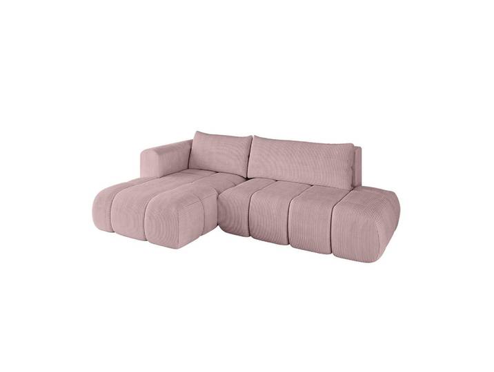 ECKSOFA Ottomane Links CLOUD-L 280x185x90 Rosa Cord