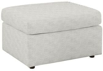 Somerset Outdoor Upholstered Ottoman - Oxford Stripe Fern - Ballard Designs