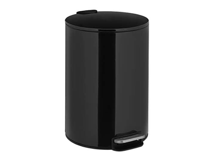 Relaxdays Treteimer, 12 Liter, Absenkautomatik, schwarz