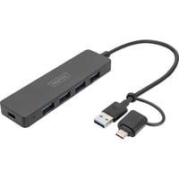 USB 3.0 Hub 4-Port Slim Line, USB-Hub schwarz