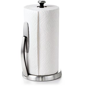 OXO Küchenrollenhalter Good Grips SimplyTear, Edelstahl, silber, mit Abreißhilfe