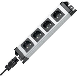 Kopp Steckdosenleiste POWERversal, mit GST18, 4-fach in silber
