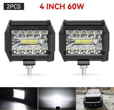 Uplifted Finds Heavy Duty LED Work Light Bar   12V 24V High Intensity Offroad Spotlights For Trucks, Tractors, Boats & SUVs 2x 60w Light