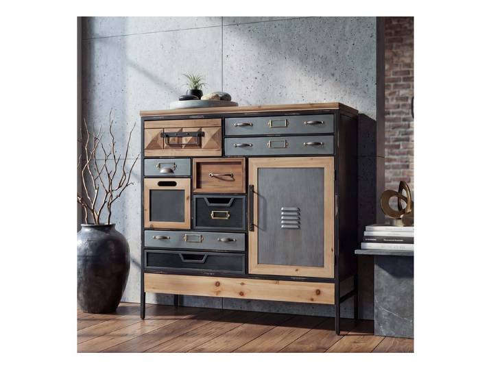 MCW Kommode MCW-Q77-9 (1 St), im angesagten Industrial- und Vintage-Design