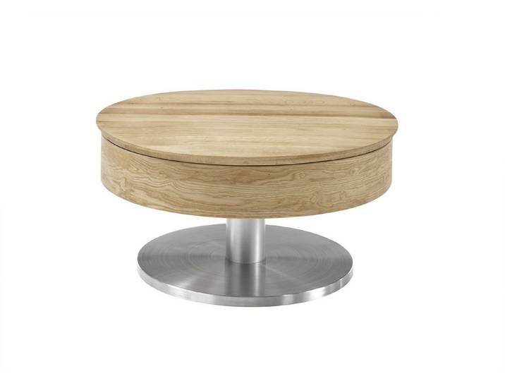 freiraum Couchtisch SUVA, mit Stauraum, Asteiche furniert, Holzwerkstoff/ Metall - 40x79cm (HxD)