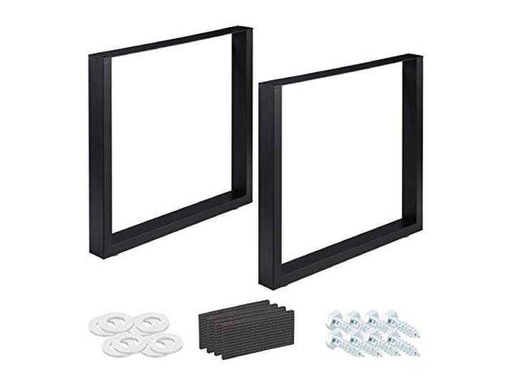 Relaxdays Pieds de Table Jeu de 2\, BxH: 80x72 cm; Supports métalliques\, Table Basse\, Style Industriel\, Noirs