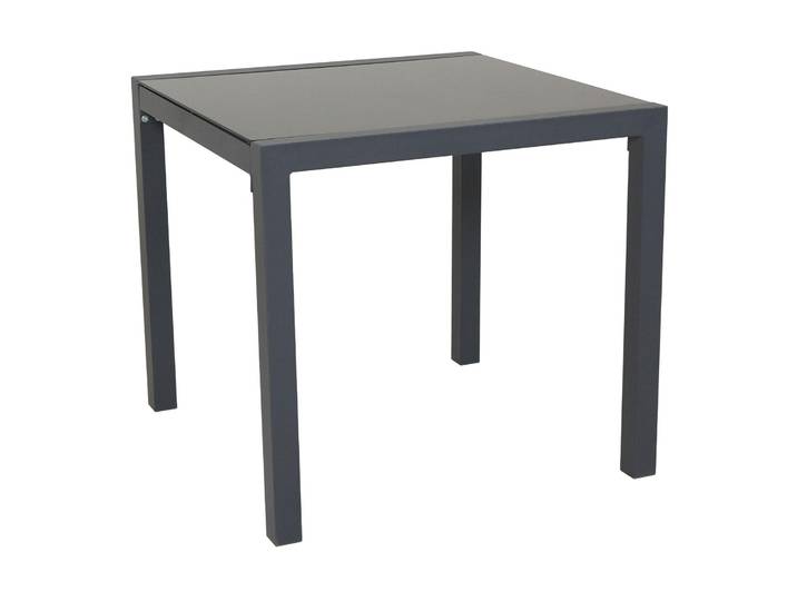 SVITA Gartentisch aus Aluminium mit Glasplatte Balkon-Tisch Gartenmöbel Grau