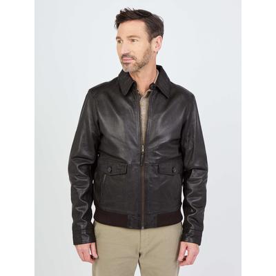 Bikerjacke JCC "Samuel", Herren, Gr. 52, braun, Obermaterial: 100% Lammnappa. Futter oben: 100% Baumwolle. Futter unten: 100% Polyester. Ärmelfutter: 100% Polyester, mit Knopf, Jacken