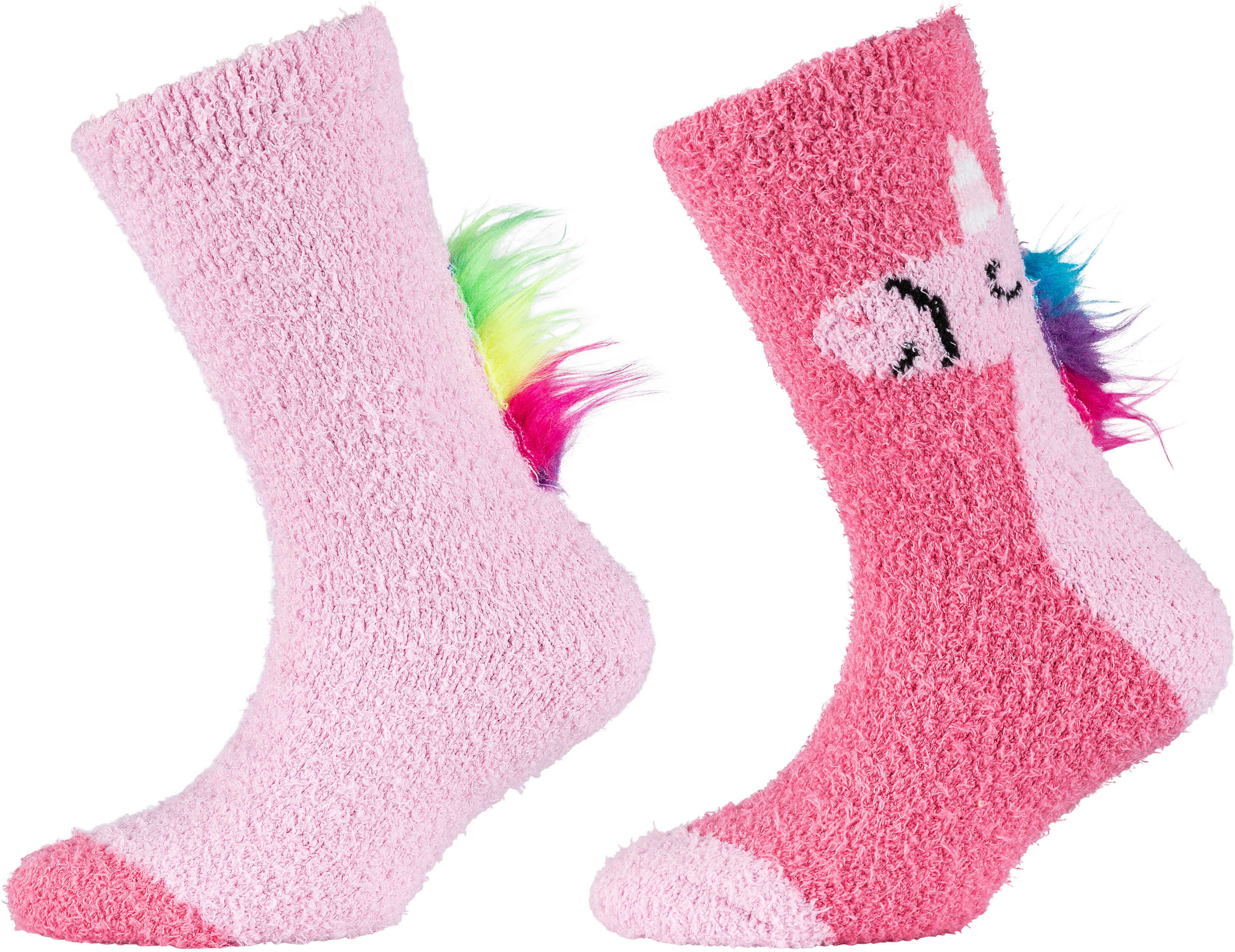 Socken CAMANO "COSY FANCY APPLICATION SOCKS", Damen, Gr. 35-38, rosa (shocking pink), Elasthan, Polyester, unifarben, Socken Socken, mit elastischem Bund shocking pink 35-38