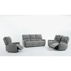 Happy Home 3tlg. Relaxsofa-Set - Grau