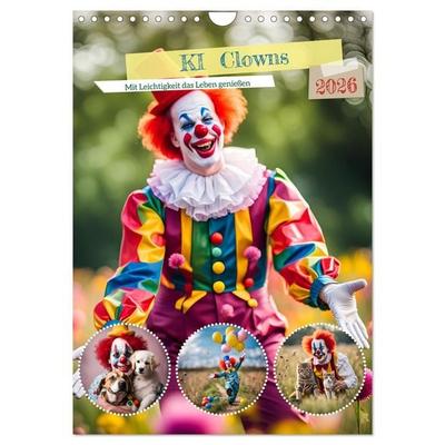 KI Clowns Mit Leichtigkeit das Leben genießen (Wandkalender 2026 DIN A4 hoch), CALVENDO Monatskalender