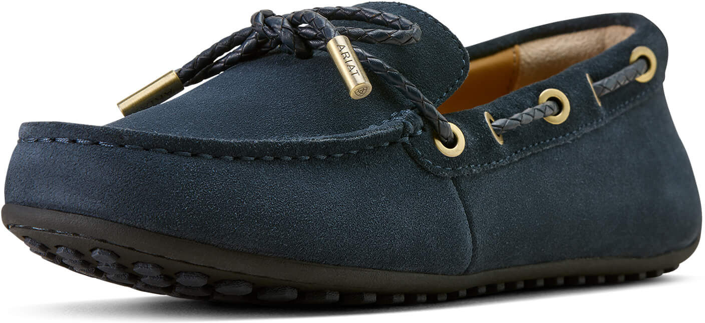 Women's Margot Driving Moc Shoes in Navy Suede, Size: 6.5 B / Medium by Ariat