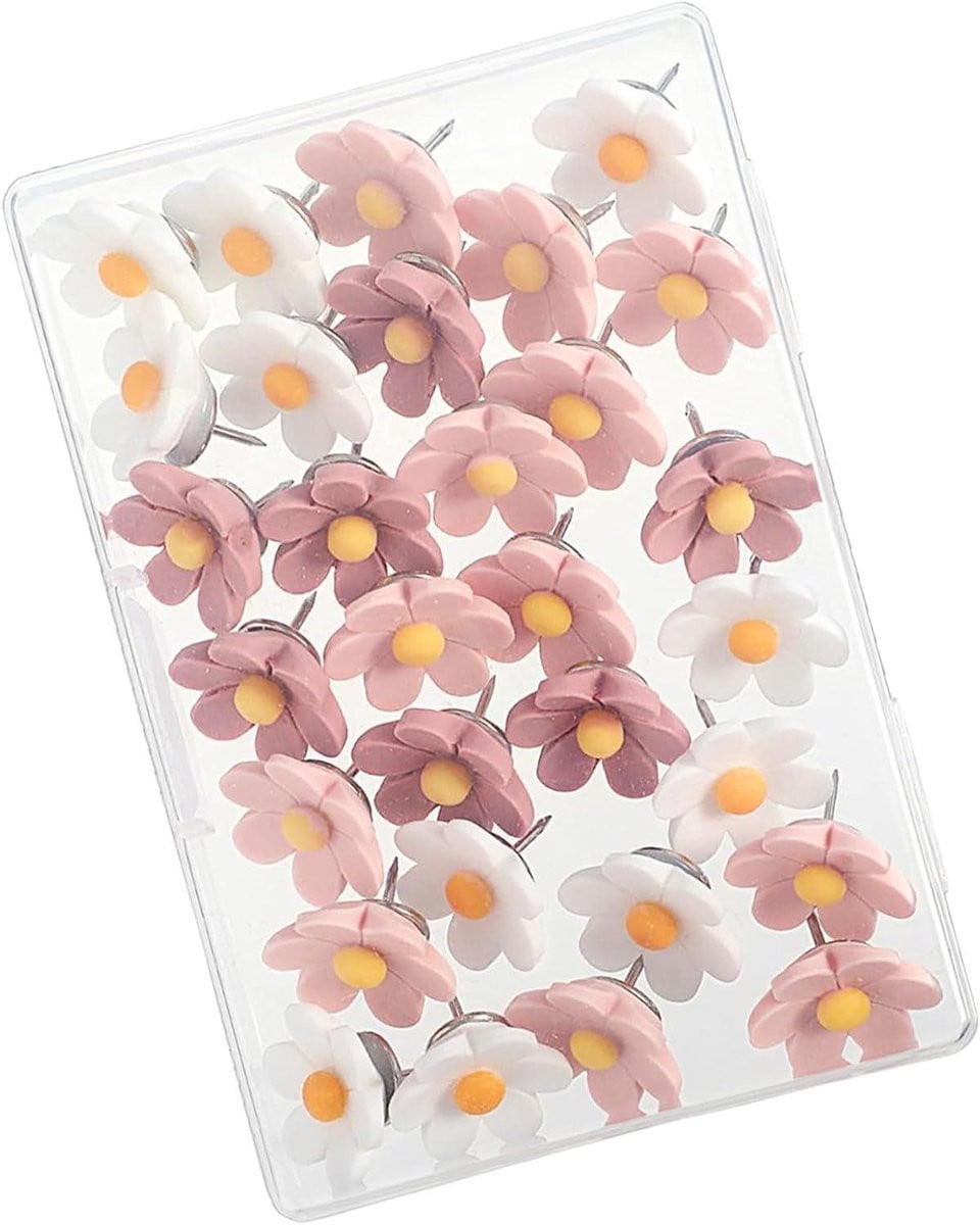 30 stuks Decoratieve Bloem Punaises met Zes Bloemblaadjes - Wit