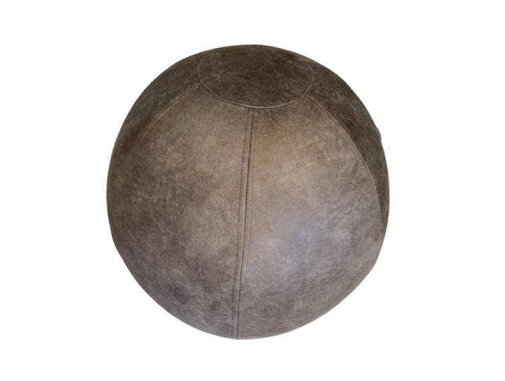 Pouf ballon effet cuir usé yoga et décoration 55 cm