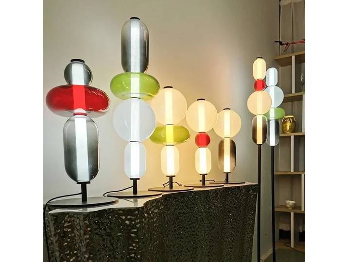 2026 Nordique Internet Célébrité Verre Coloré LED Lampadaire Candié Haws Design Étude Chambre Salon Lampe De Table Décorative