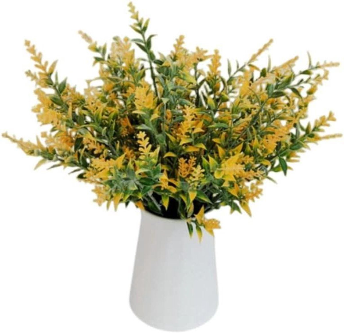 JPORSHU Kunstlavendel Bloemen, 8 Bundels UV-bestendige Kunstbloemen voor Buiten en Binnen, Geel